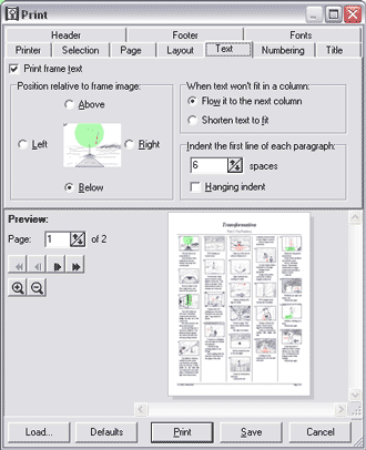 Print dialog